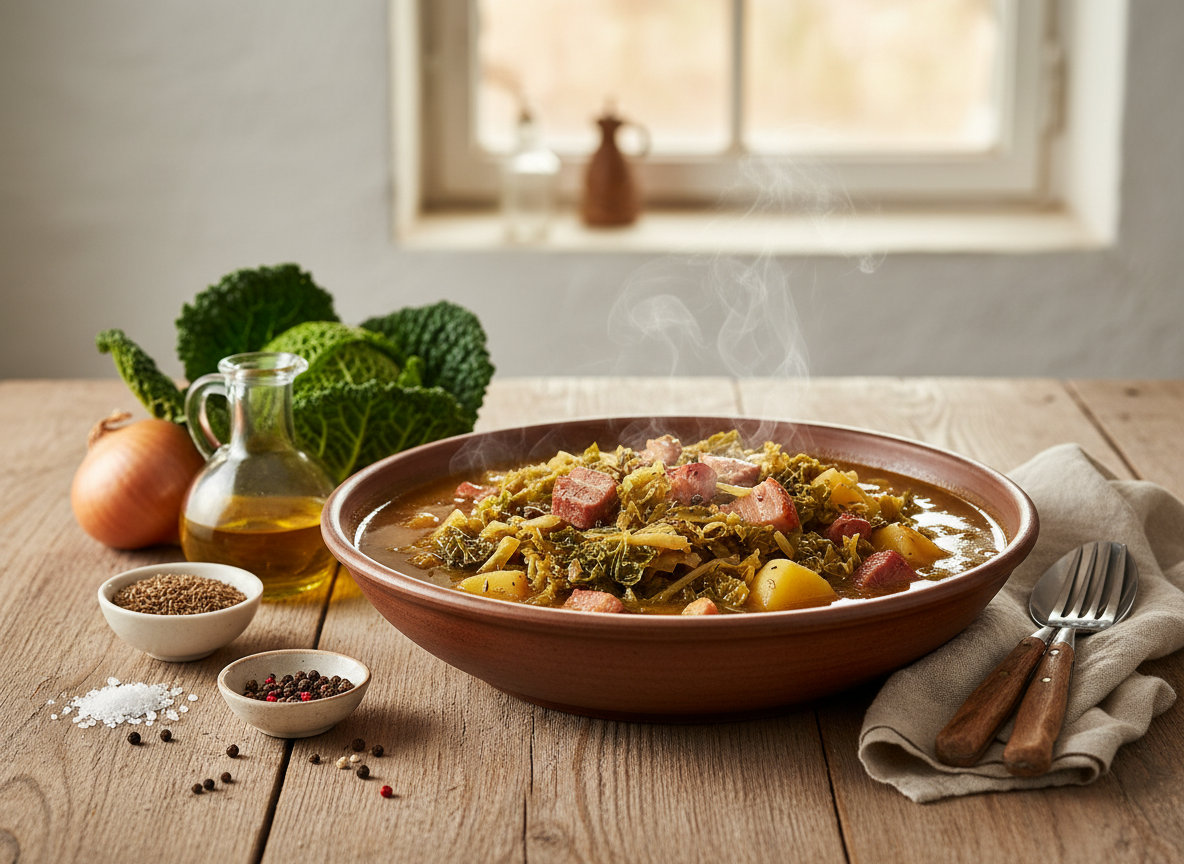 Deftiger Wirsing-Eintopf mit Rauchfleisch