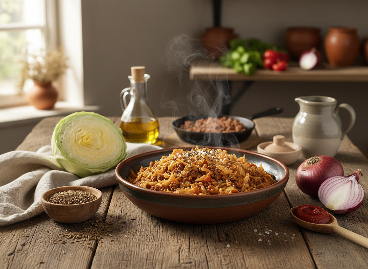 Herbstlicher Schmorkohl mit Hackfleisch